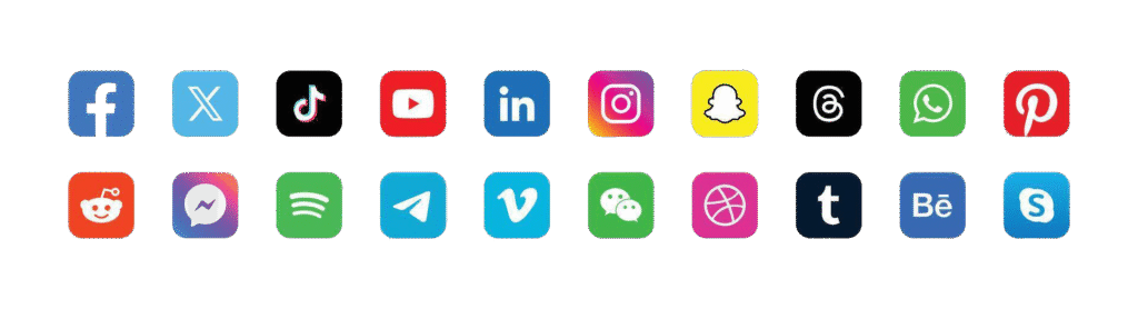 set-of-social-media-icons-popular-social-media-logo-collection-free-vector